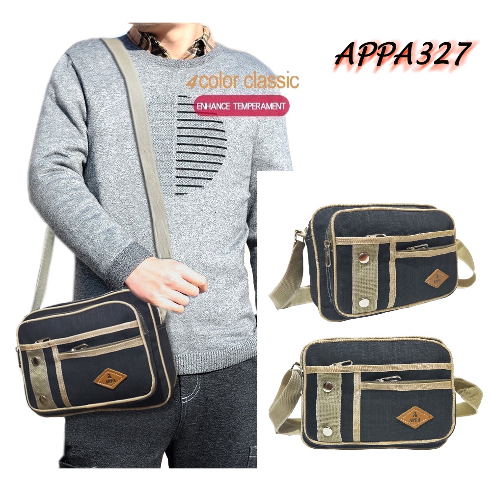 Tas Slempang Bahu Kecil Kanvas Pria Vintage Shoulder Bag APPA327