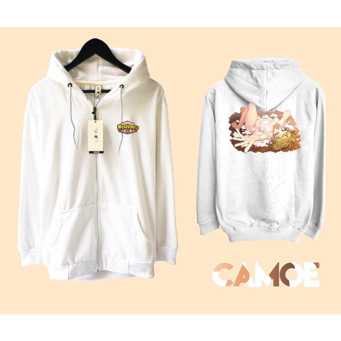 Jacket Anime Boku no hero academia himiko Toga Lewd Sweater Hoodie Pria Bahan Fleece Sablon Polyflex