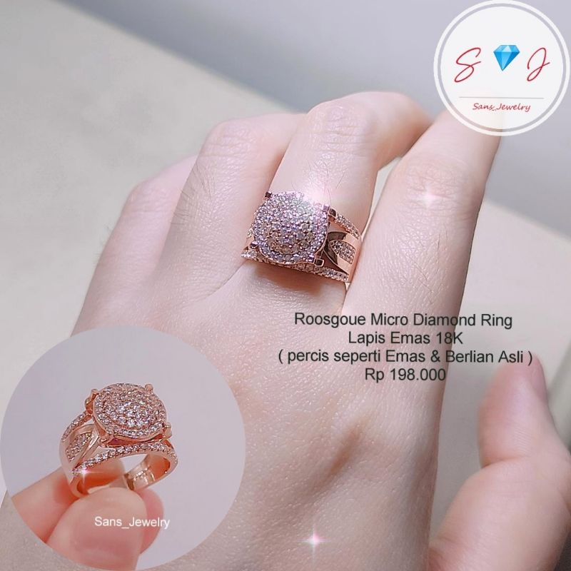 { Roosgoue Rosegold Micro Diamond Ring by Sans_Jewelry } Cincin Rosegold Cincin Swarovski Cincin Mew