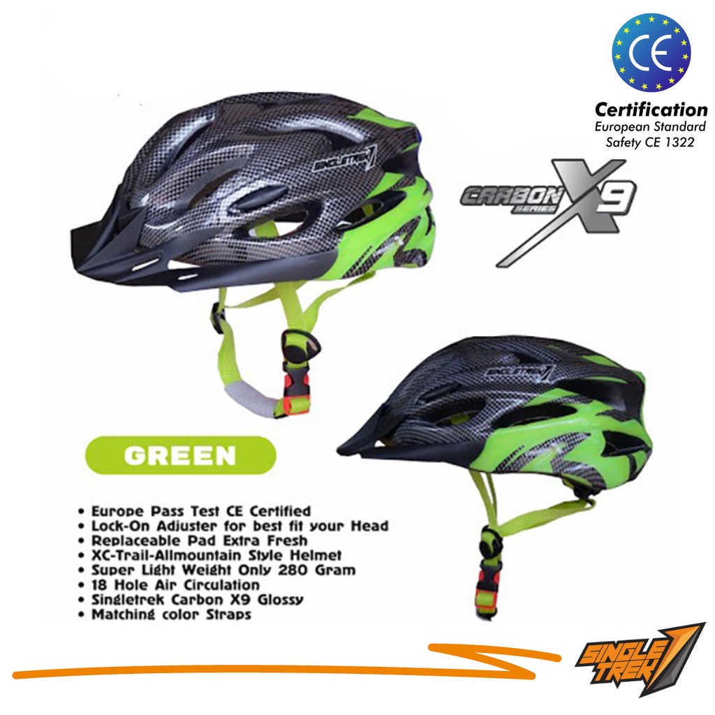 HELM SEPEDA SINGLETREK CARBON X9 HELEM SEPEDA