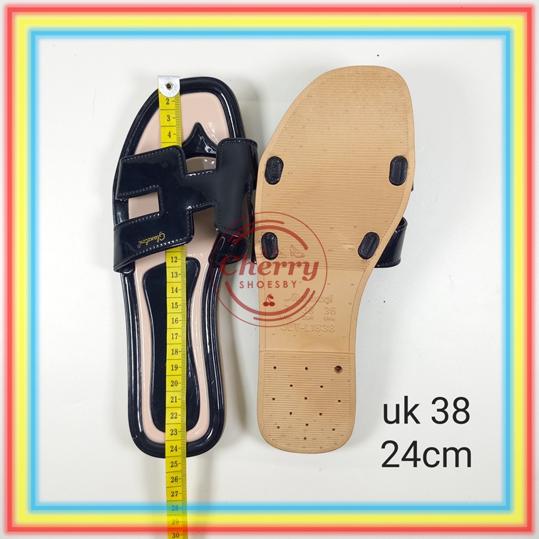 L1838-60 Sandal Selop Glanzton Wanita Karet Model H Sendal Slop Glanzton Cewek Jelly Murah Kekinian