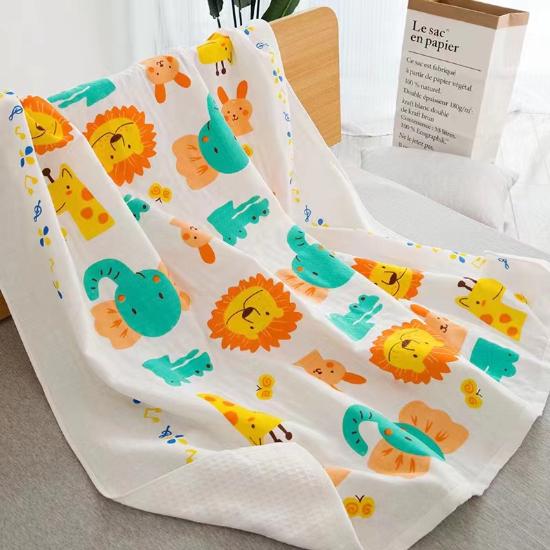 cod 105*50 Handuk mandi anak motif kartun bath towel kartun handuk bayi lembut honeycomb lucu