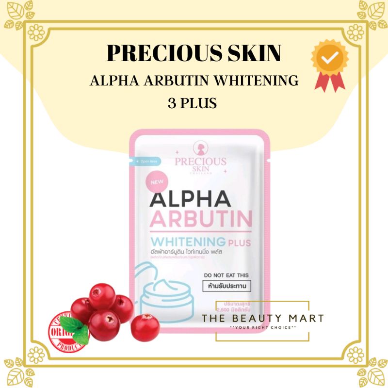 [BPOM] Precious Skin Alpha Arbutin Whitening 3 Plus / Powder Pemutih Badan / Bubuk Lotion
