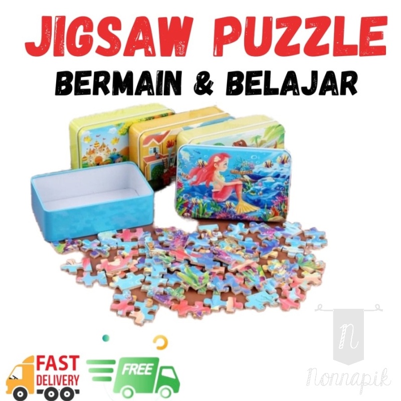 Puzzle 60 Keping Lucu / puzzle kaleng isi 60 pcs