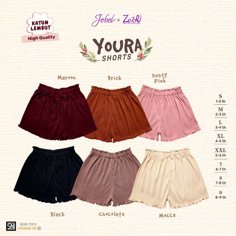 Jobel x Zebe Youra Shorts (1-9 tahun)