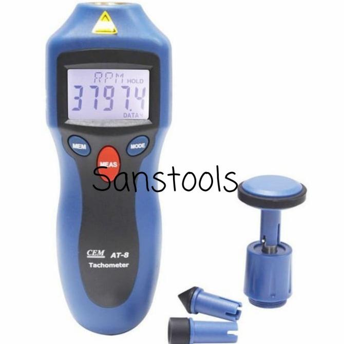 Cem At8 2 In 1 Tachometer Contact And Non Contact Laser At-8 Original
