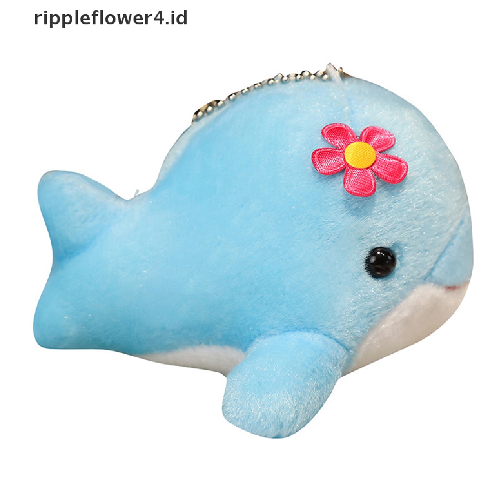 {rippleflower4.id} 1pc 12CM New Cute Animal Dolphin Mainan Mewah Liontin Kecil Gantungan Kunci Tas Dekorasi~