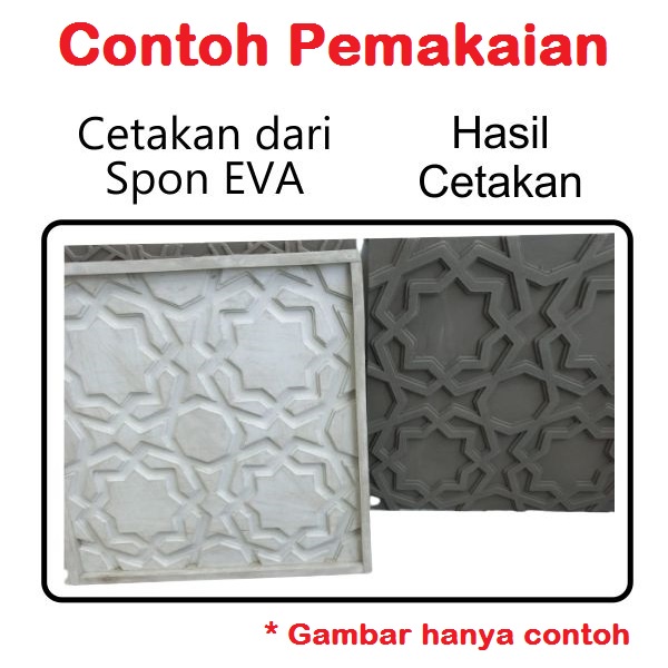 [HAEBOT] Cetakan Panel Dinding Spon Eva Ukuran 50x50 Motif 3D Model 3 50cm Spons Wallpanel Kotak Gypsum Semen Pola Geometris CNC