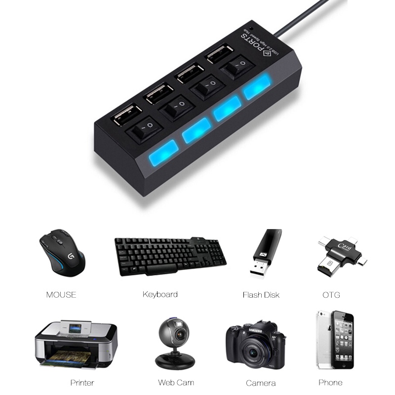 Usb Hub 4/7 Port Saklar On/Off High speed