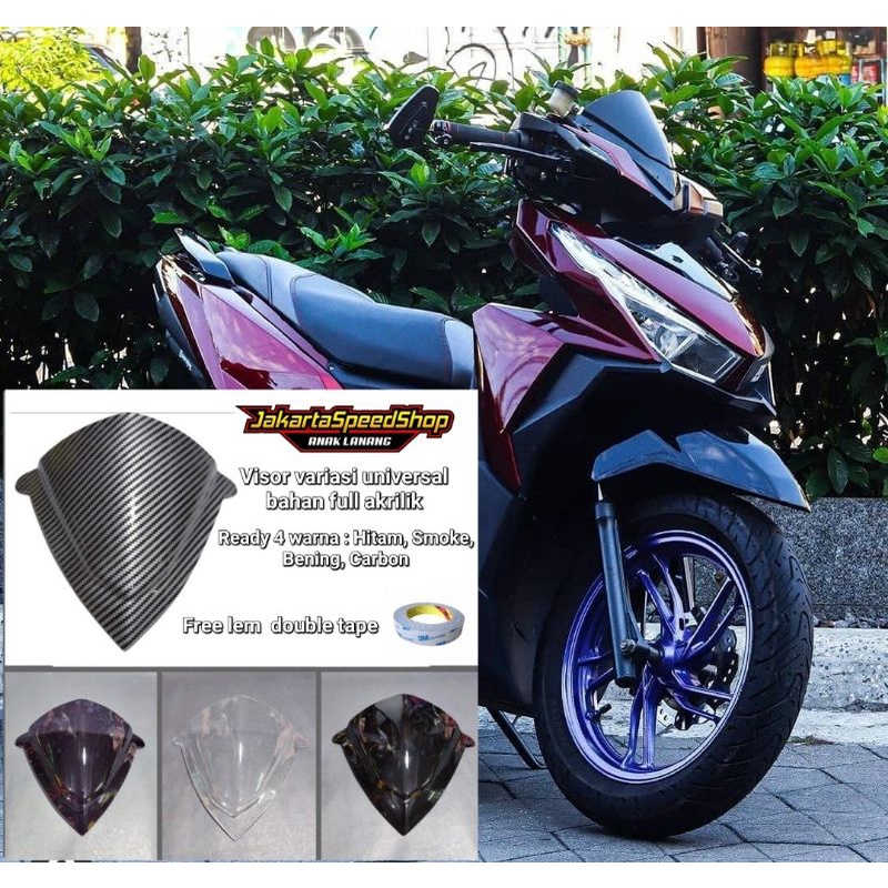 Jual Visor Variasi Honda Vario Led Old Lama 125 150 Bahan Akrilik Warna Hitam Smoke Bening 7224