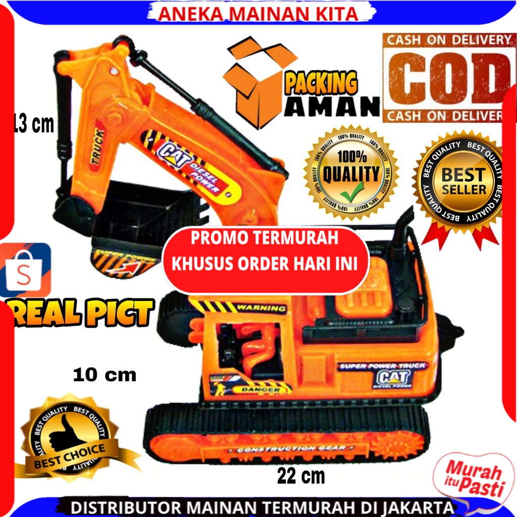 Promo Mainan Anak Laki Laki Mobil Mobilan Truck Truk Beko / Mainan Konstruksi Truck Truk Excavator Plastik