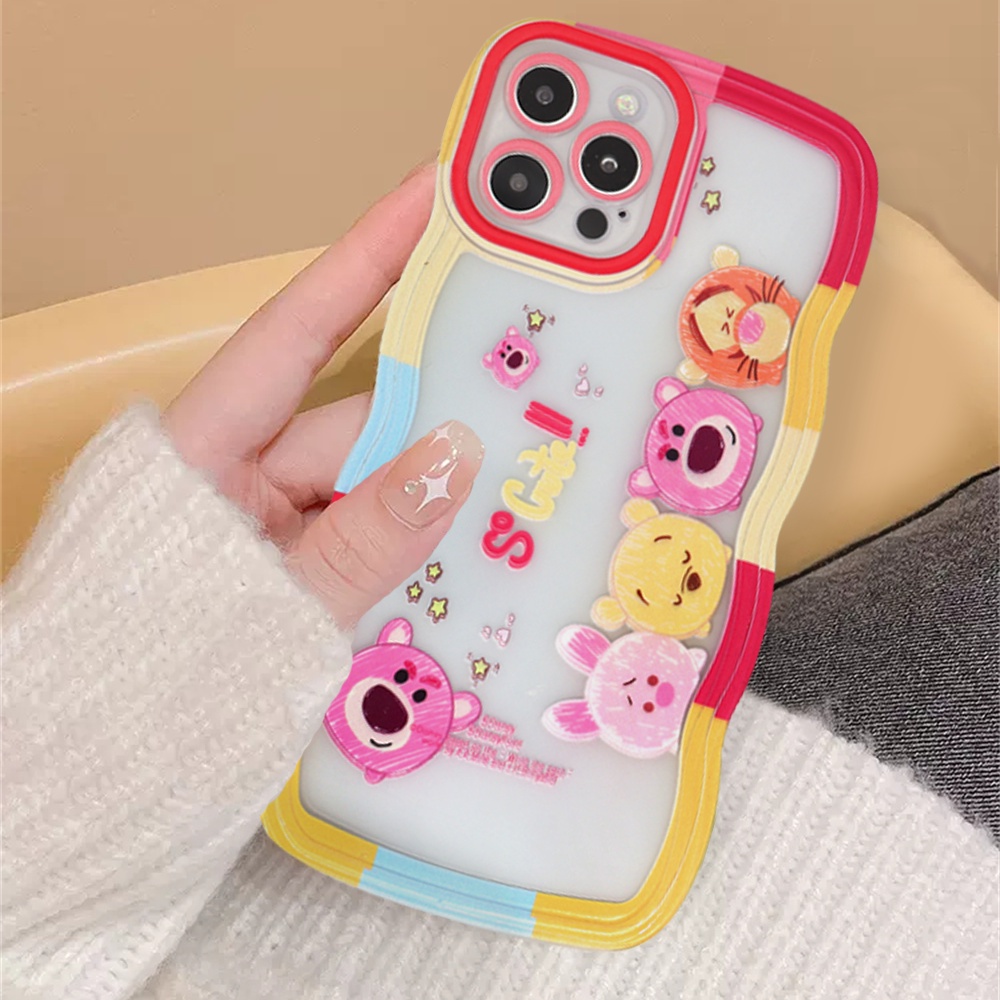 Casing Case Untuk Iphone14 14 Pro MAX 11 Pro 11 Pro MAX 12 12 Pro 12 Pro MAX iPhone 13 Pro MAX X XR XS MAX 6 6S 7 8 Plus Se2020 Mickey Minnie Dan Winnie the Pooh Wave Casing TPU Edge DGX