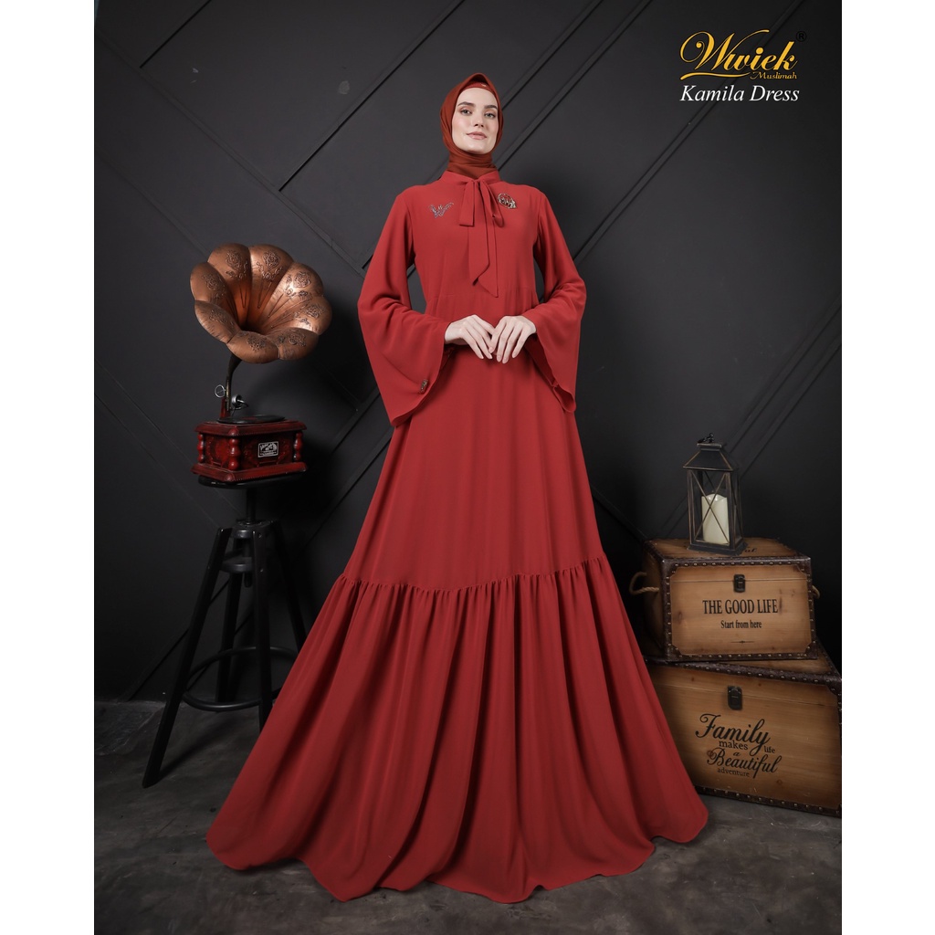 Wwiek Muslimah Gamis Muslim Kamila Dress Only