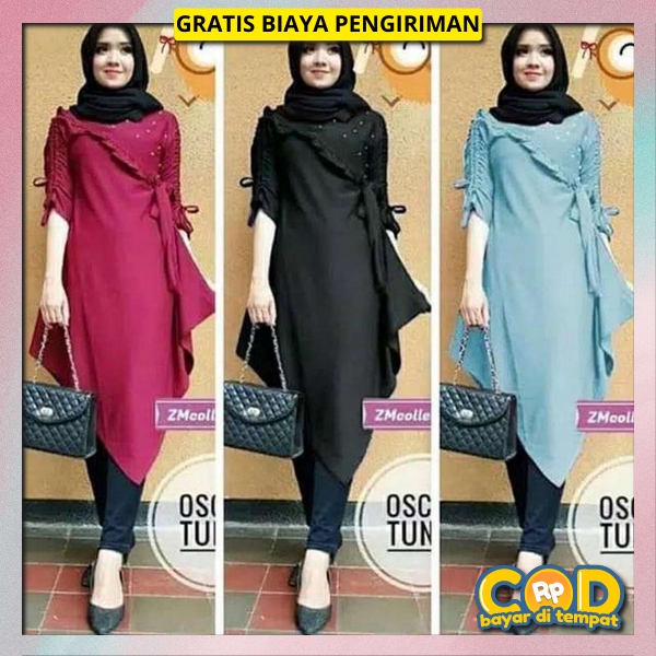 Tonik Full Kancing Deres Tunik Remaja Wanita Buju Tunix Estetik Bsju Tnik Elegan Dan Mewah Baj Tuniq