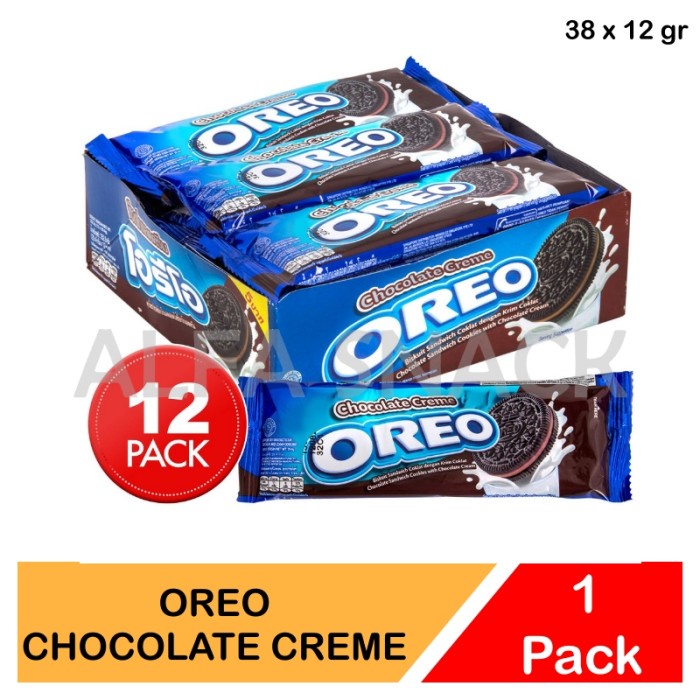 

Biskuit Mondelez Oreo Chocolate Creme (12 pcs x 38 gram)