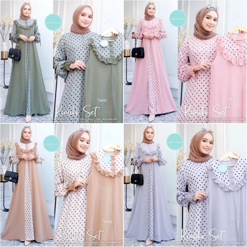 Baju Gamis Wanita Kekinian KIMIKO SET DRESS Gamis CERUTY BABYDOLL Dapat Gamis Dan Inner Terpisah GAM