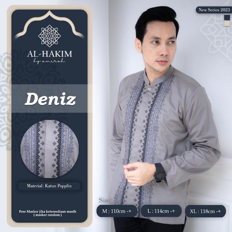 KOKO DENIZ ORI AL HAKIM BY AMIROH | Baju Koko Lengan Panjang