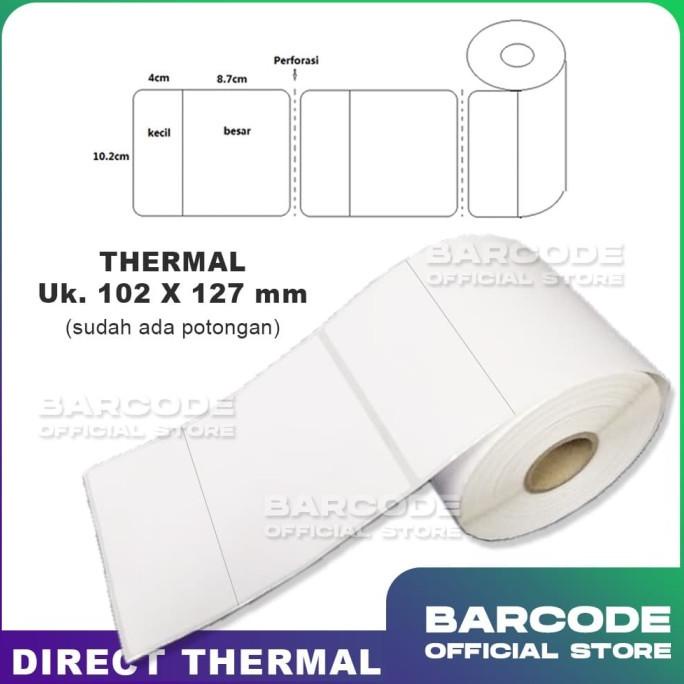 

KERTAS LABEL STICKER JNE 102 X 127 BARCODE THERMAL 102X127MM RESI JNE