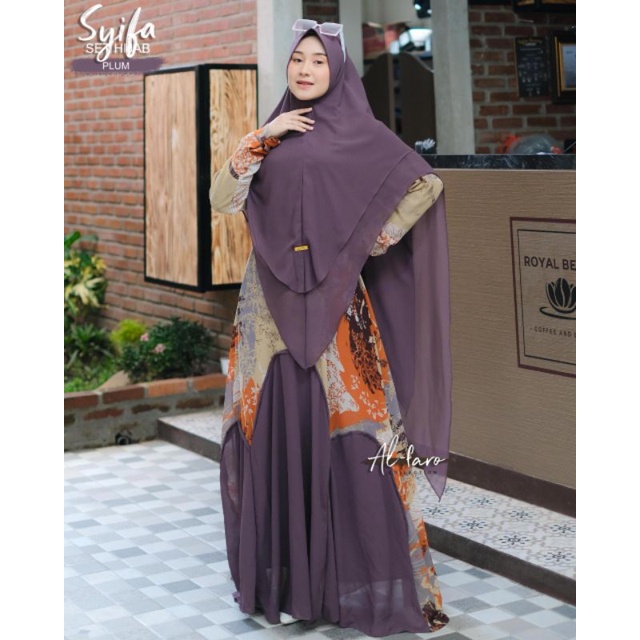 GAMIS SYAR'I SET HIJAB SYIFA CERUTY BABYDOLL BY AL FARO COLLECTION ORIGINAL BRAND