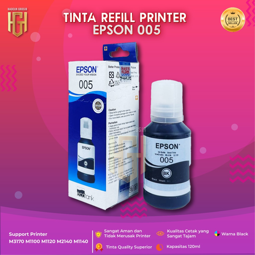 Tinta Epson 005 Tinta Printer M3170 M1100 M1120 M2140 M1140 Premium