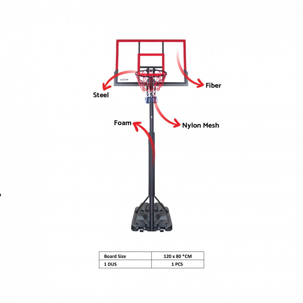 BOARD BASKET BOUNCE FIBER 120X80CM TRP (STAND)