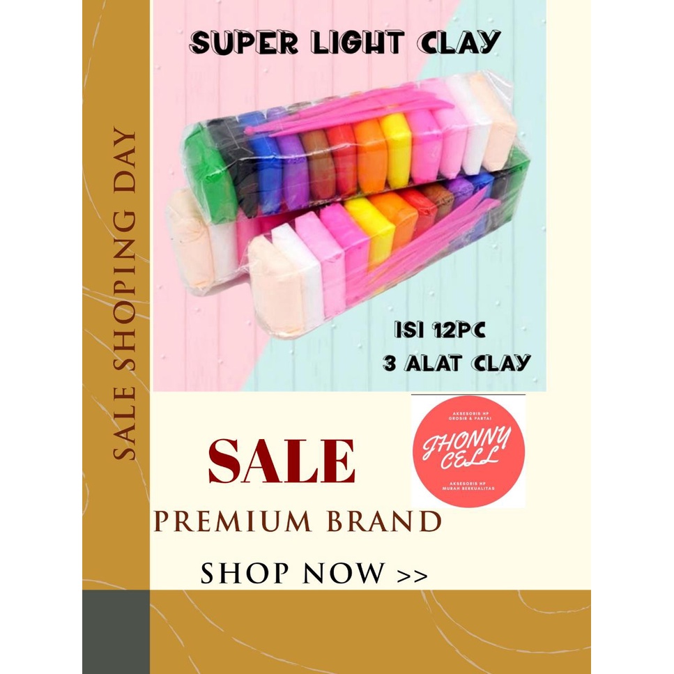 (JC)Clay Polymer Mainan Anak (12 pcs) Edukasi SLIME Clay Dough Colour Play