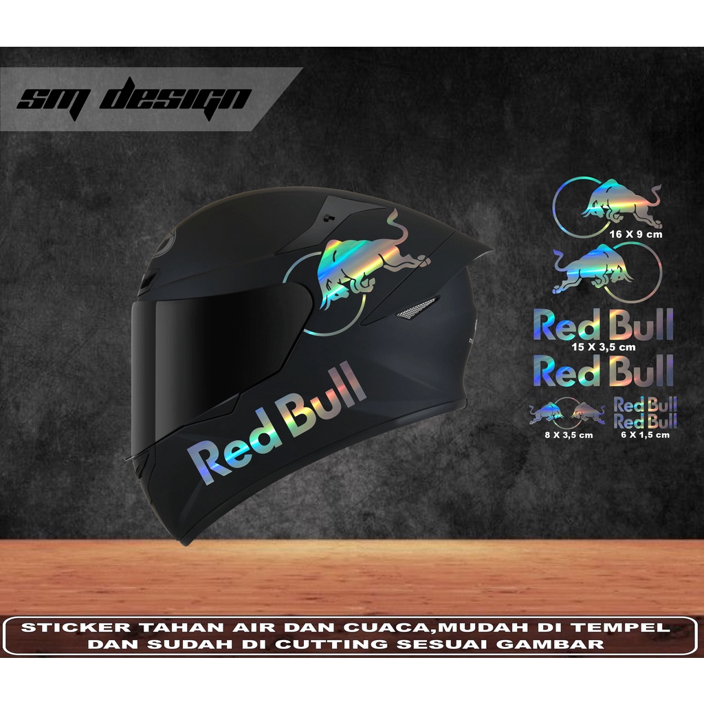 Stiker Helm, Sticker helm FullFace 1 Set Variasi Redbull