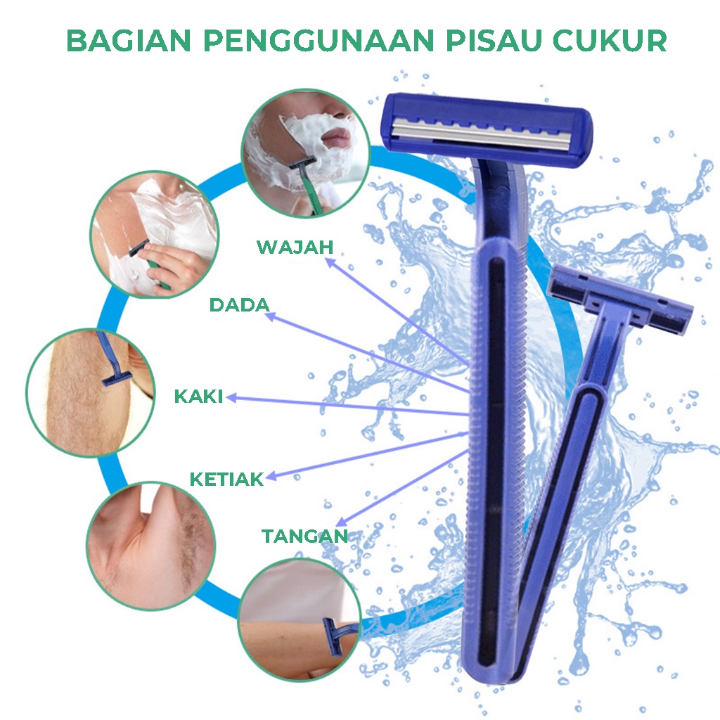 Cukuran Jenggot Alat Cukur Kumis Janggut Pisau Pencukur Bulu Kaki Ketiak Aman dengan 2 mata piso | GROSIRXPRESS