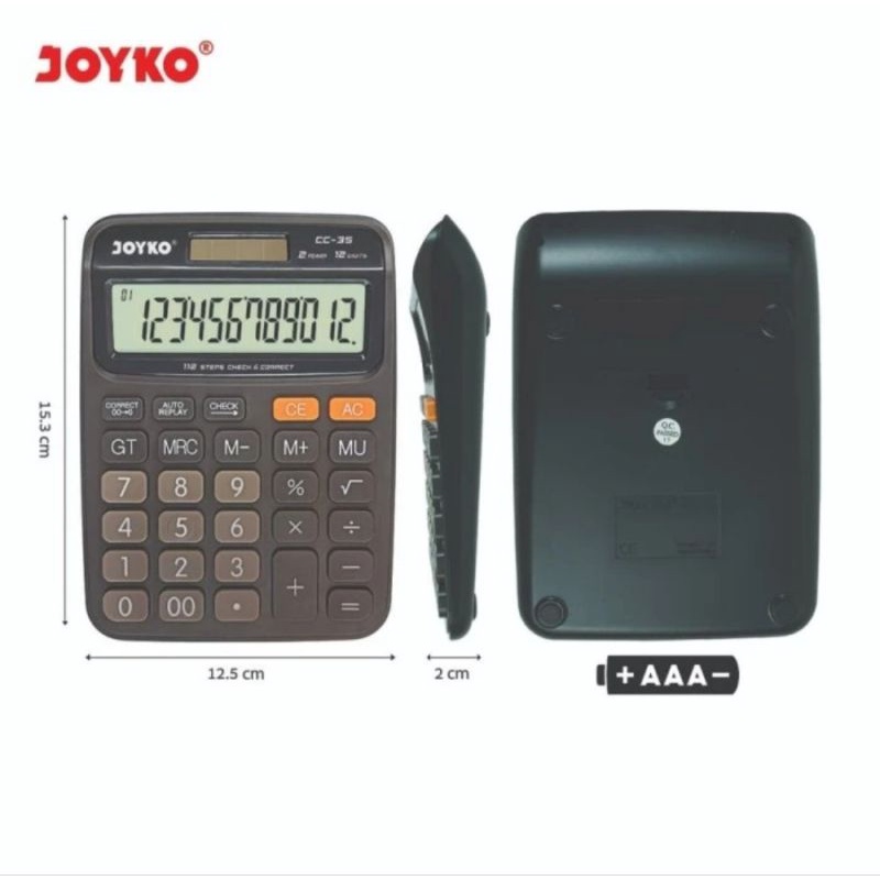 JOYKO CC-35 Check &amp; Correct 12Digit Calculator Kalkulator Bisa Cek Ulang CC35