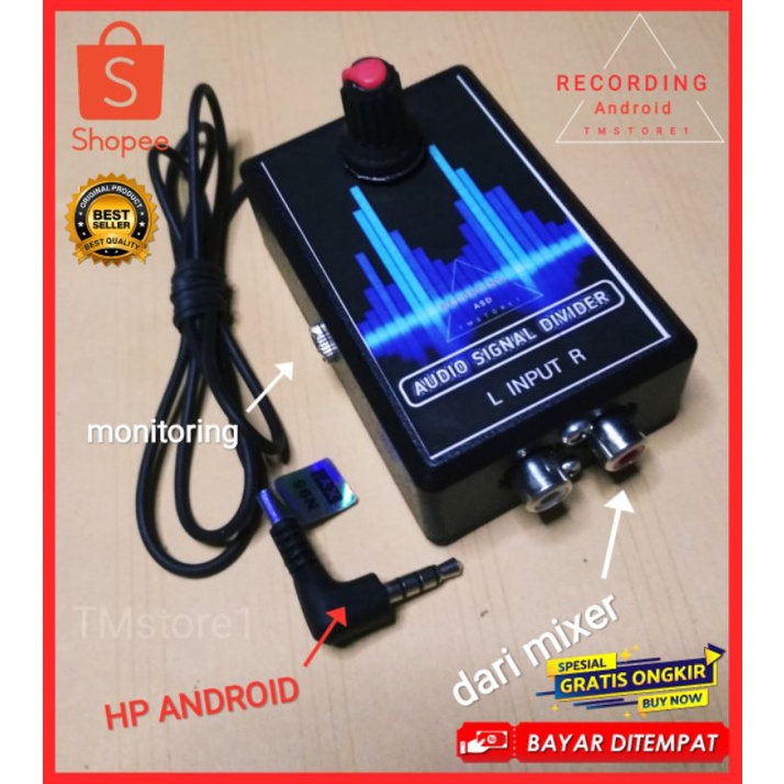 alat rekam audio control dari mixer ke HP android suara jernih low nois (ASD)