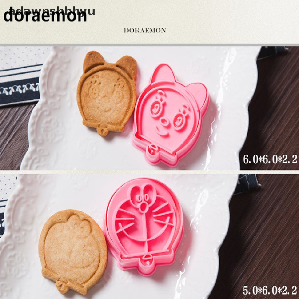 Adawnshbhyu 2pcs/set Jingle Cats Plastik Food Grade Dan Doraemon Cookies Cutter/Alat Perangko ID