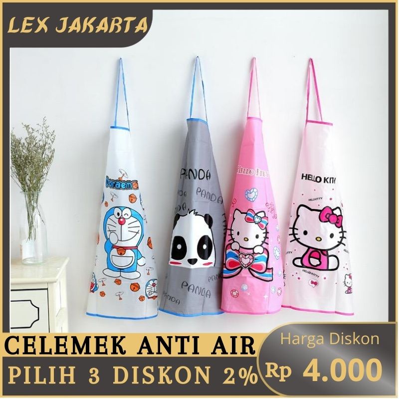 LEXJAKARTA  Celemek Masak Anti Air Apron Waterproof Dan Oilproof Motif Karakter Pakaian Dapur Anti Air Pakaian Masak Celemek Dapur