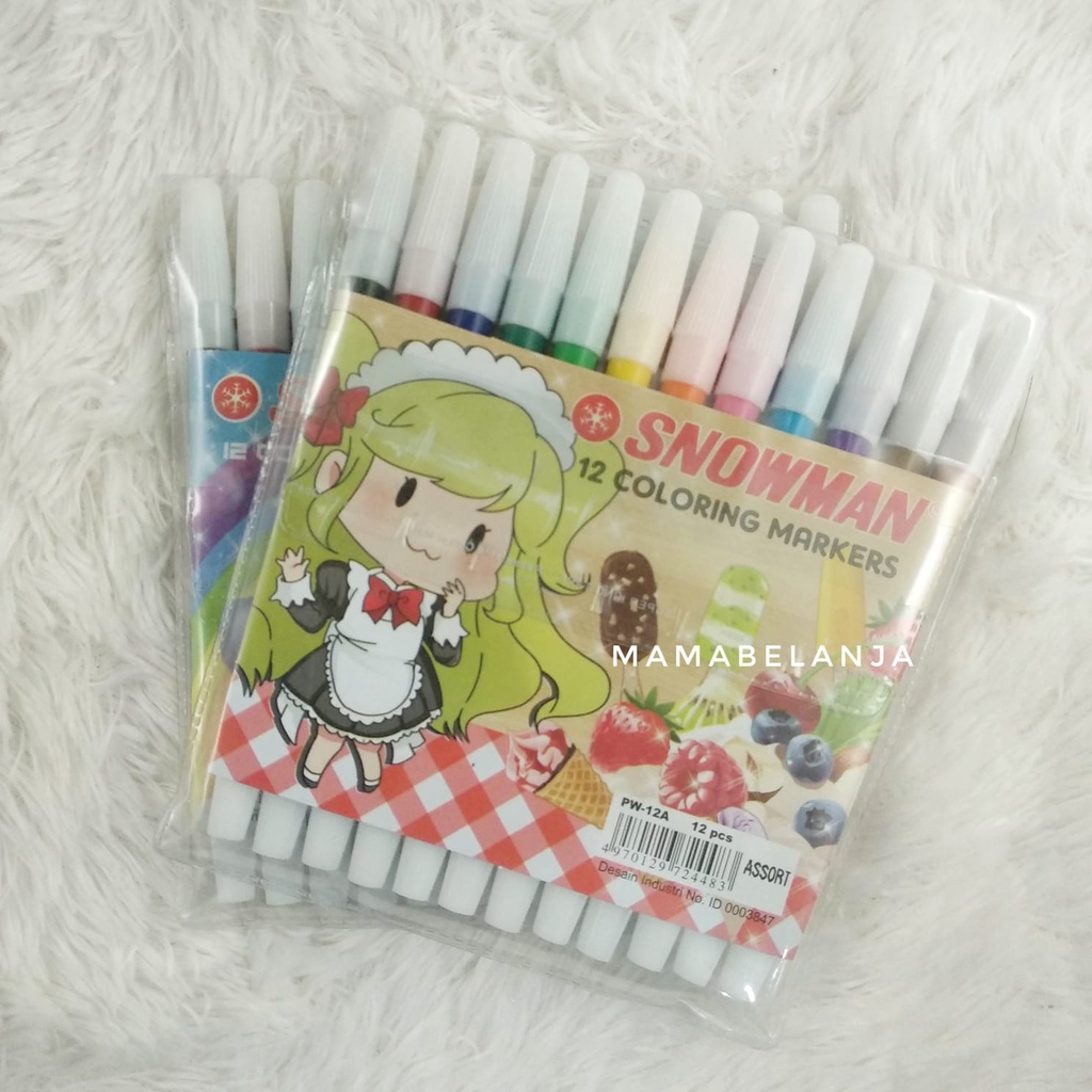 

Spidol Warna Snowman 12 Coloring Markers (1 Pak) SPD1