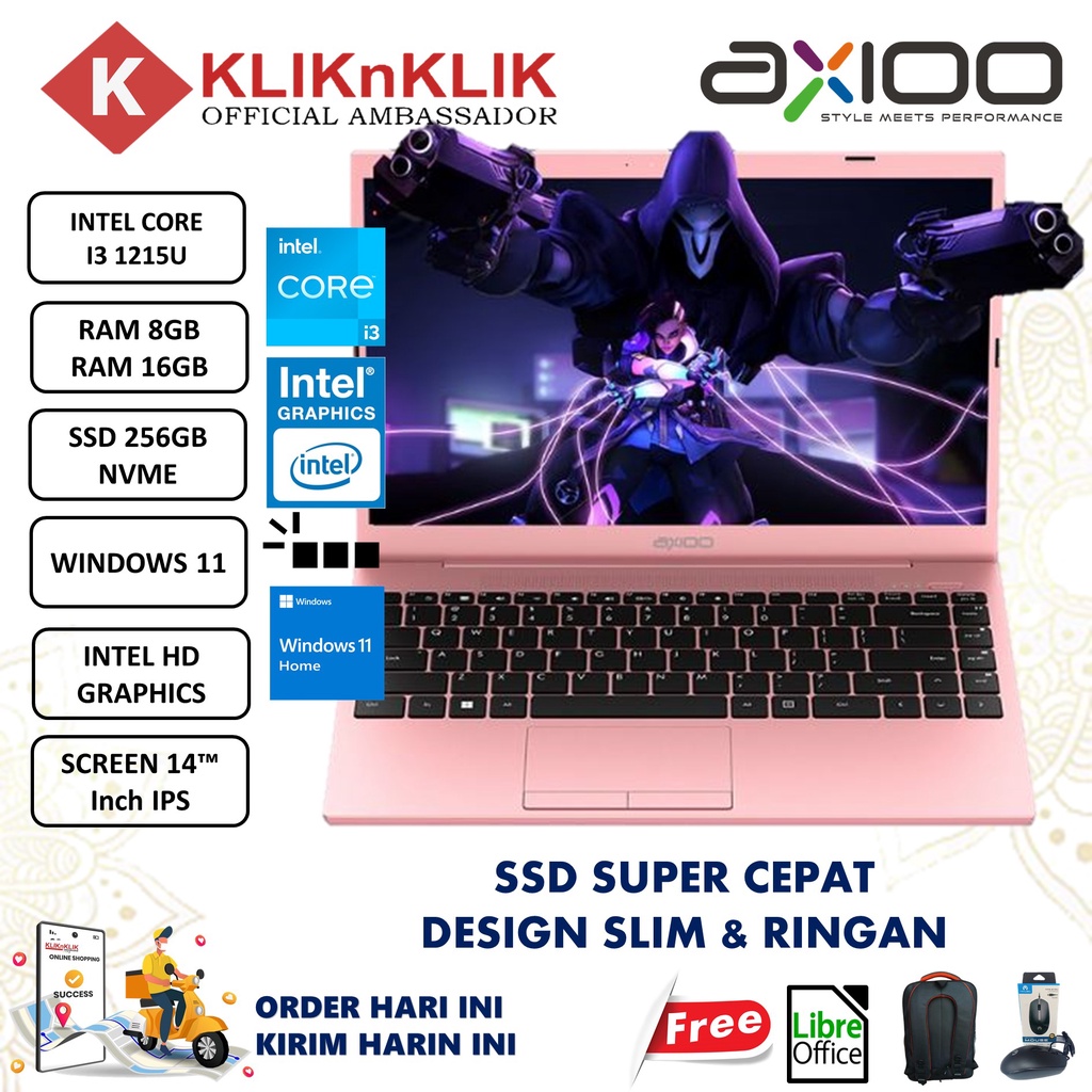 Laptop Murah Axioo Mybook Z6 Metal Intel Core I3 1215U 16GB 256GB 14 FHD IPS Backlight Windows 11 Terlaris