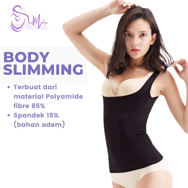 Pakaian Korset Body Slimmer Pelangsing Pengecil Perut Buncit Pakayan Pakain Pakean Tengtop Tangtop Tank Top Tanktop Tentop Tantop Corset Korslet Kroset Pelangsing Pengecil Perut Body Slim Slimming Sliming Shaper Shapper Suit Shapewear Ori Original Jumbo