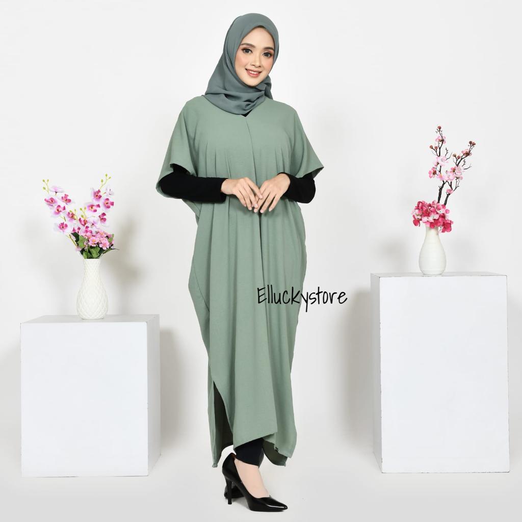 Dress Long Square Crinkle Airflow Nagita