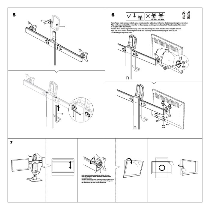 Bracket Desk Stand Meja Dual Monitor Naik Turun 17&quot; - 27&quot; Oximus P820