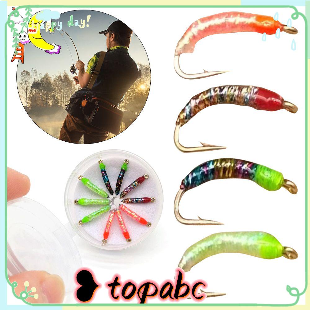 Top 10PCS Kait Nymph Sisik Ikan Artificial DIY Umpan Fly Hook
