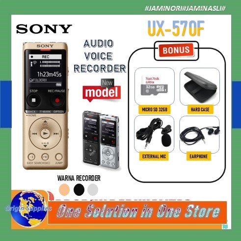 Sony ICD-UX570F ICD-UX570 Digital Voice Recorder/Alat Rekam Sony ICD-UX570F