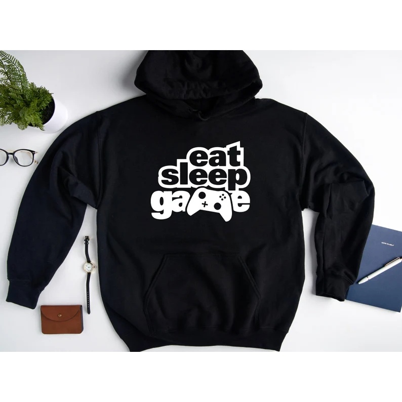 Eat Sleep Game Jumper Hoodie II Sweater Hoodie Trendy II Sweter Oblong Topi Sz M - XL Anak &amp; Dewasa ( Pria &amp; Wanita )