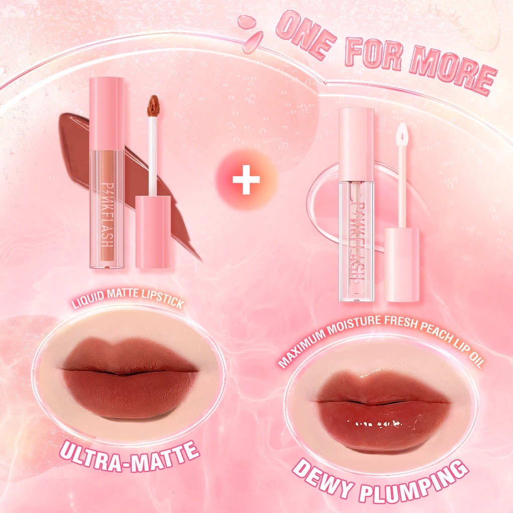 PINKFLASH More&amp;More Moisture Lightweight Lip Oil Moisturize Repair Reduce Wrinkles Multi-use Natural Pinkflash Lip Oil Pinkflash