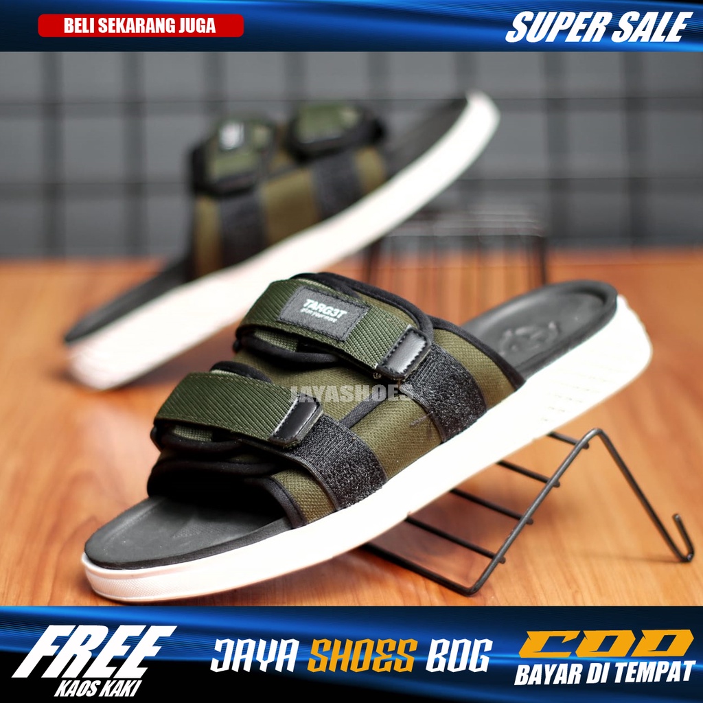 ALOM Sendal Slide Pria Distro Original Sandal Slip On Pria Casual Simple Murah Anti Slip