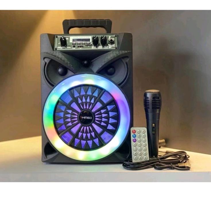 Rekomendasi Speaker Bluetooth Portable 8 Inch QS-834 + MIC + Remote Control Suara Bass