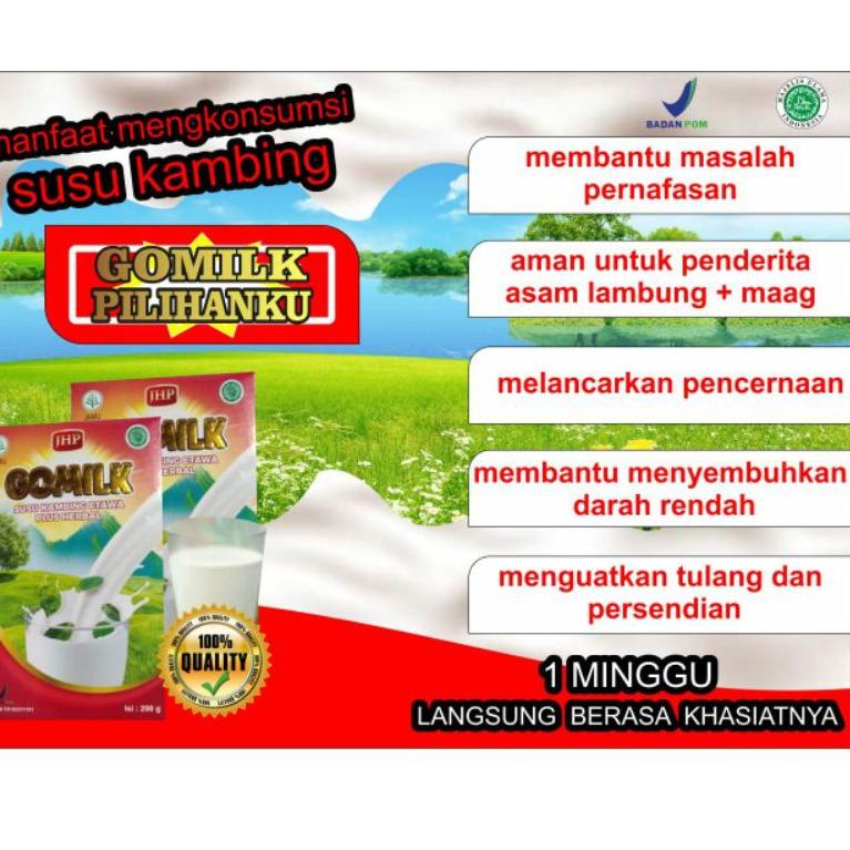 

(G-J3J)(✪) BISA COD -- GO MILK / GOMILK ORIGINAL, COKLAT, STROBERI SUSU KAMBING ETAWA PLUS HERBAL (ECER) paling laris