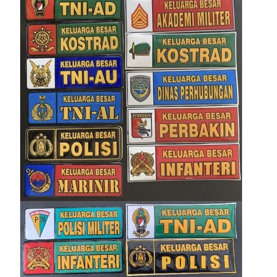 

(F-3-9♥) Sticker Stiker Panjang Timbul Logo Kesatuan Keluarga Besar TNI AD KOSTRAD TNI AU TNI AL POLISI MARINIR AKADEMI MILITER AKMIL DINAS PERHUBUNGAN PERBAKIN INFANTERI trending