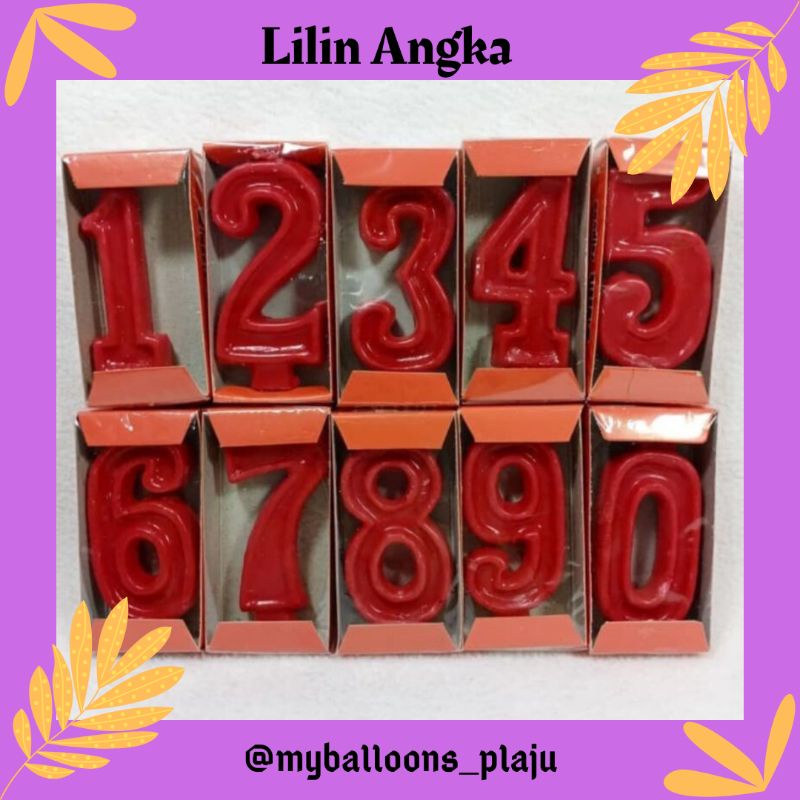 Lilin Angka / Lilin Angka Warna Merah / Angka 0-9