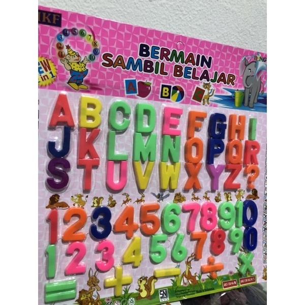 Mainan ABC Huruf Dan Angka Magnet / Mainan Edukasi Bermain Sambil Belajar Huruf