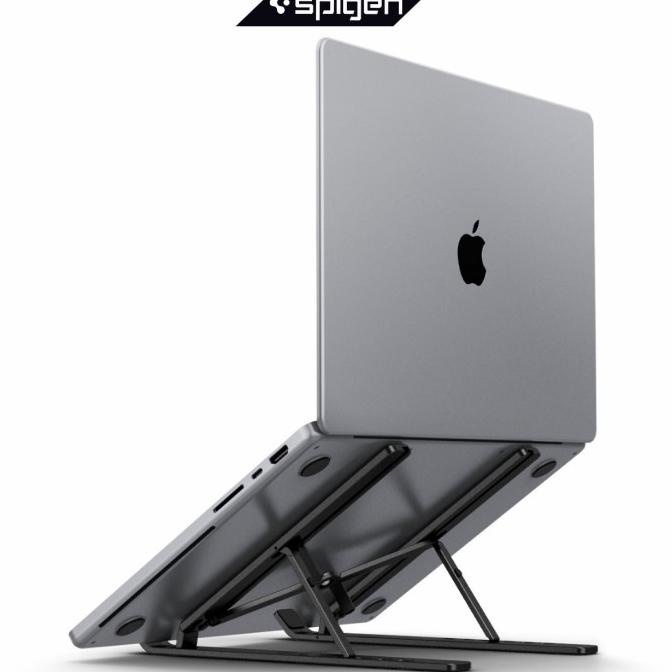 Laptop Stand Spigen Ld201 Macbook Asus Holder Portable Desk Anti Slip Keranjang.Wirreles