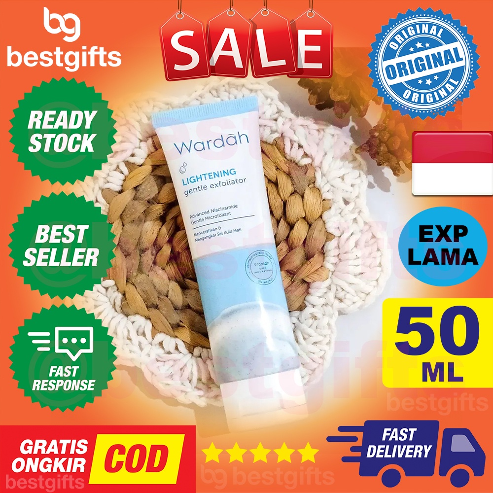 WARDAH LIGHTENING GENTLE EXFOLIATOR SCRUB DENGAN ADVANCED NIACINAMIDE 50 ML