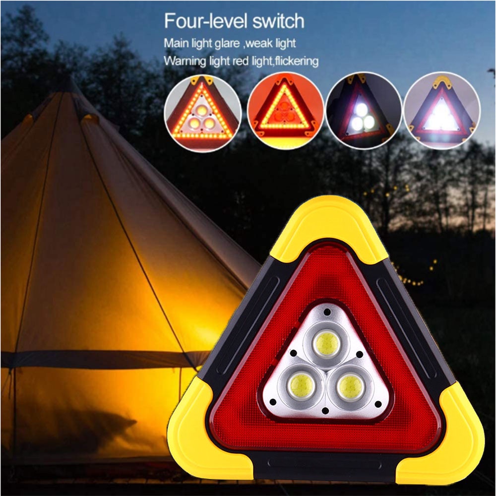 COB Car Lampu Emergency LED Tripod Warning Light Portable Light for Emergency Car Parking Camping Lighting Lamp